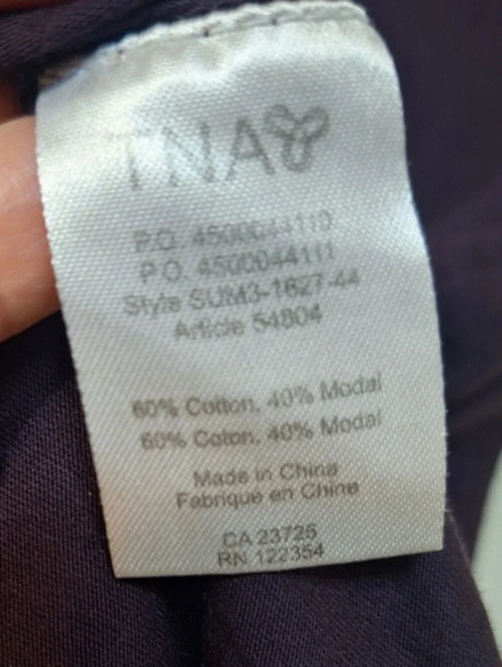 TNA Aritzia Plum Purple Scoop Neck Cotton Modal Blend Short Sleeve Tee Size S - Picture 4 of 6